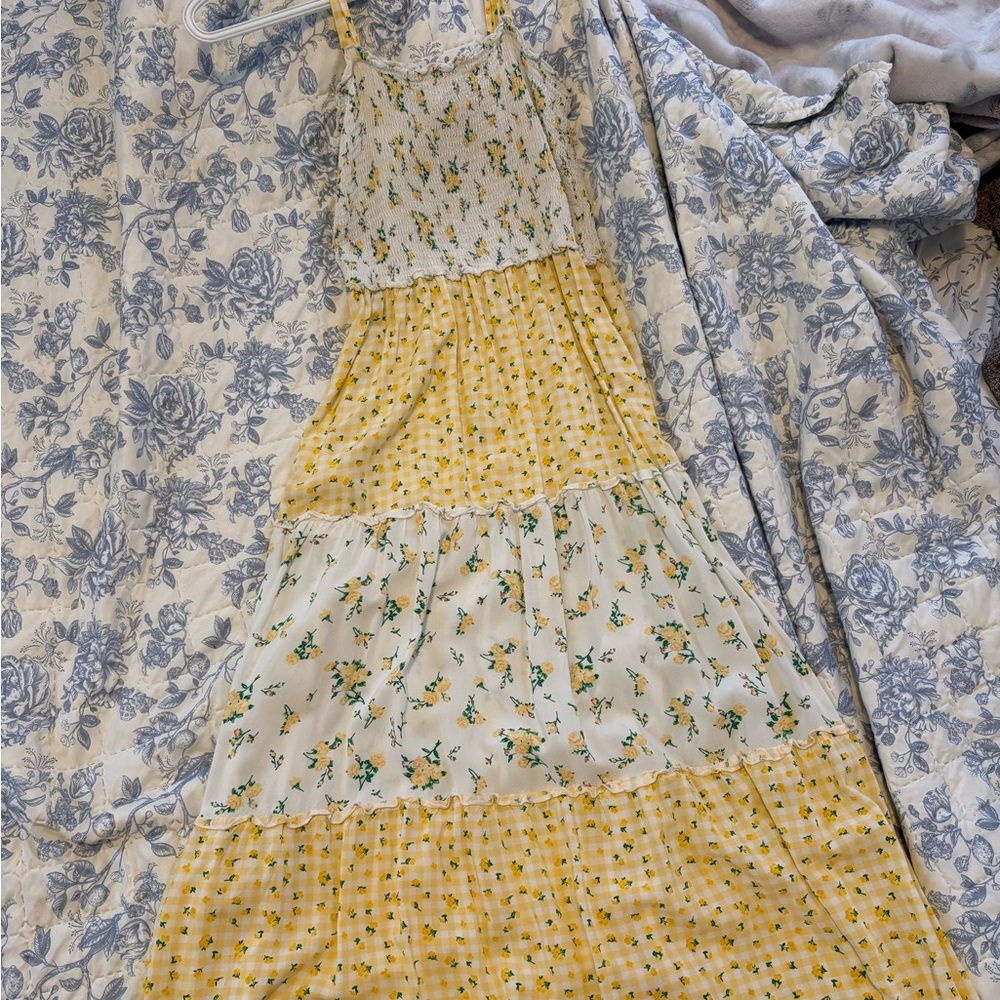 BeBop Yellow and White Floral Maxi Dress